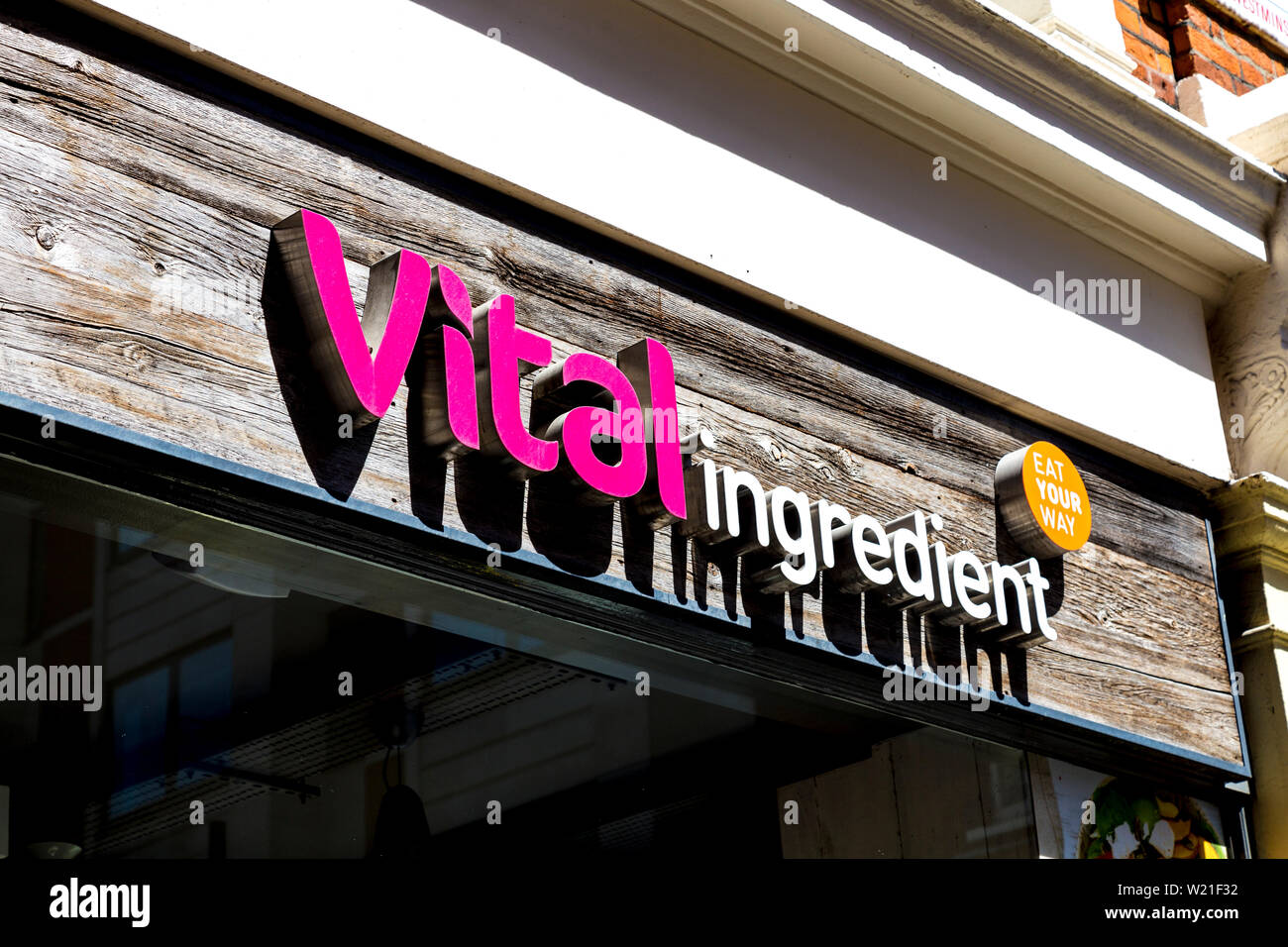 Sign for Vital Ingredient salad bar (Maddox Street, Mayfair, London, UK) Stock Photo