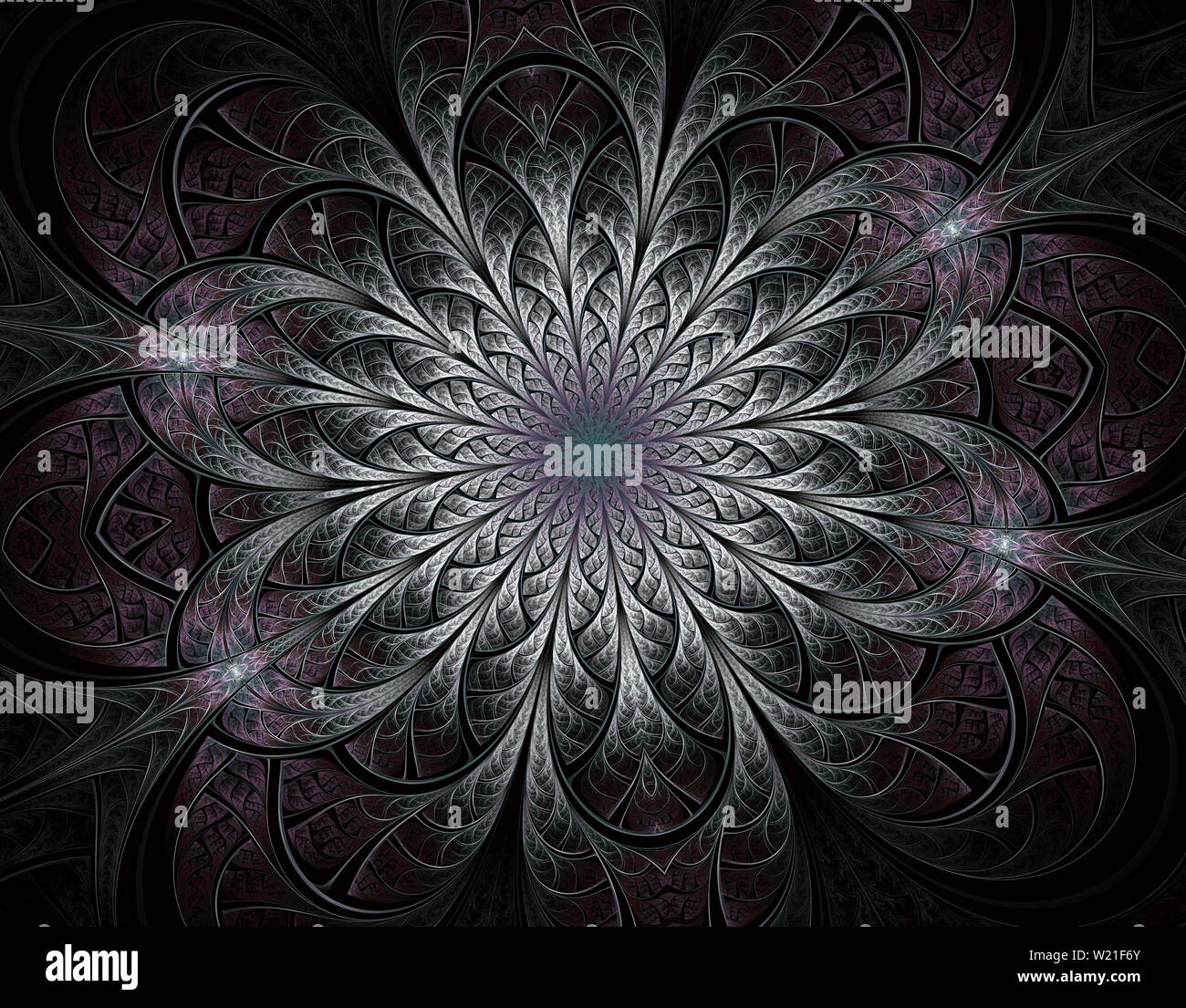 Soft And Light Colorful Beautiful Fractal Flower Computer Generated Graphics Floral Pattern Or Snowflake Fabulous Background In Mosaic Style Artwo Stock Photo Alamy