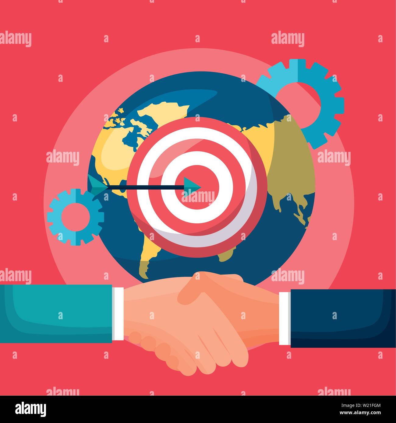 flat design people business handshake Stock Vector Image & Art - Alamy