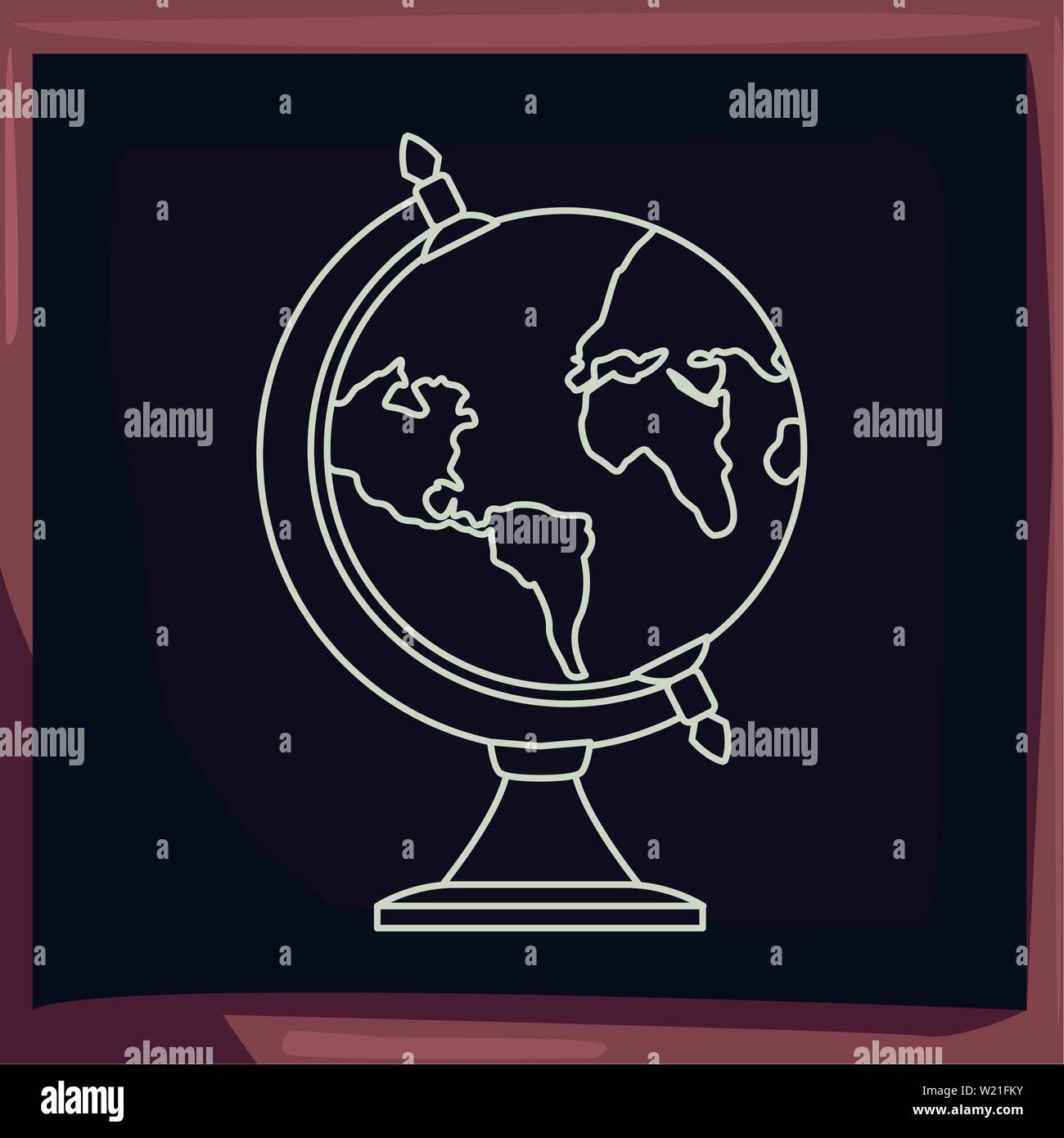 globe map back to school flat design vector illustration Stock Vector ...