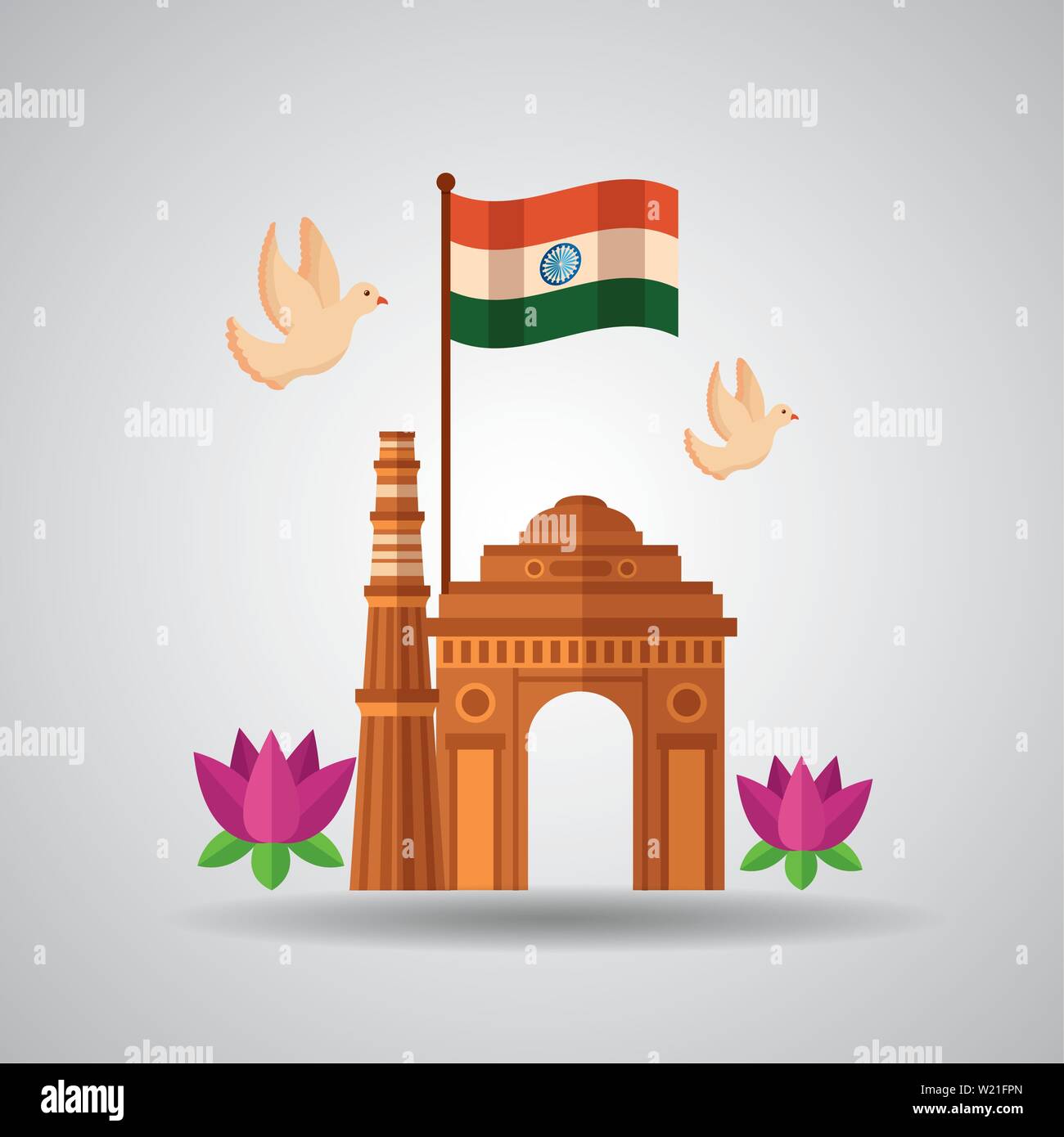 happy independence day india flat design Stock Vector Image & Art - Alamy
