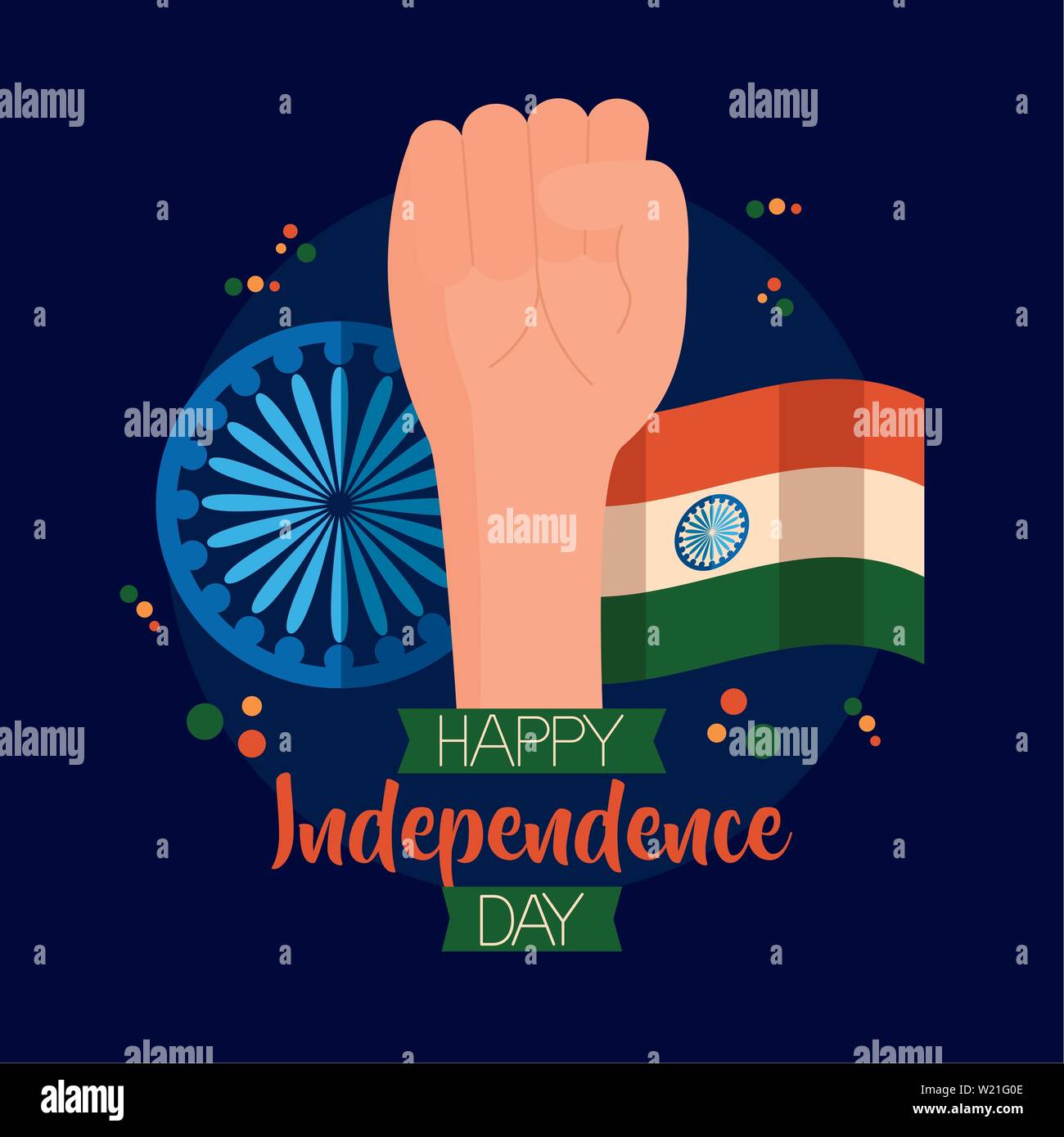 happy independence day india flat design Stock Vector Image & Art - Alamy