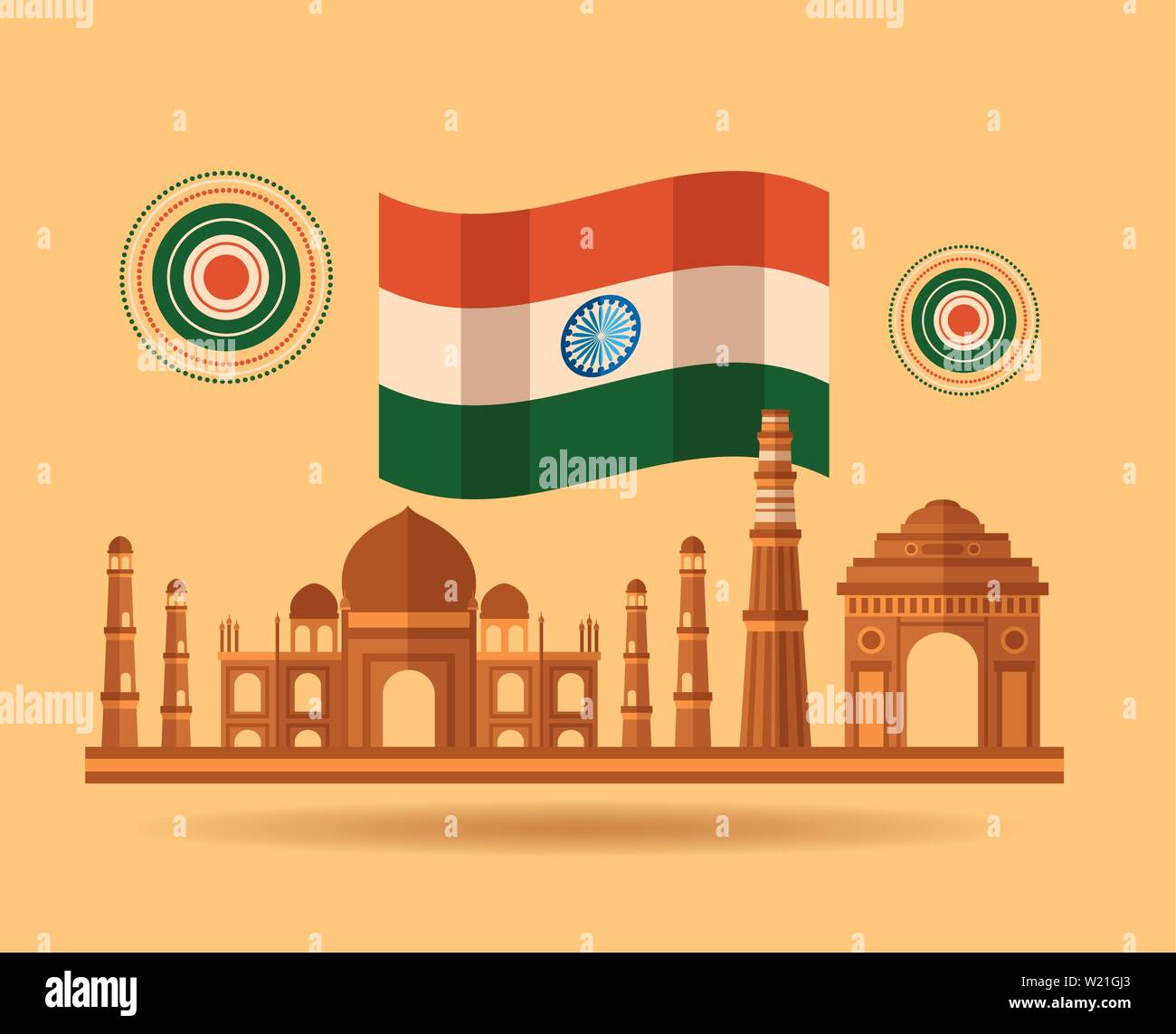 happy independence day india flat design Stock Vector Image & Art - Alamy