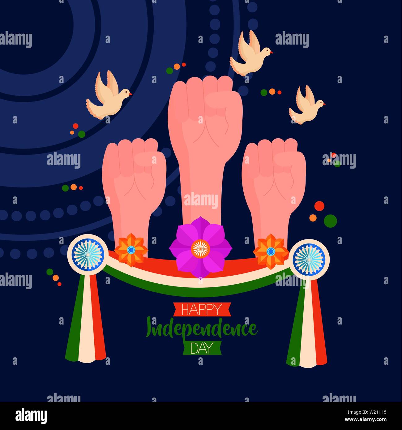 happy independence day india flat design Stock Vector Image & Art - Alamy