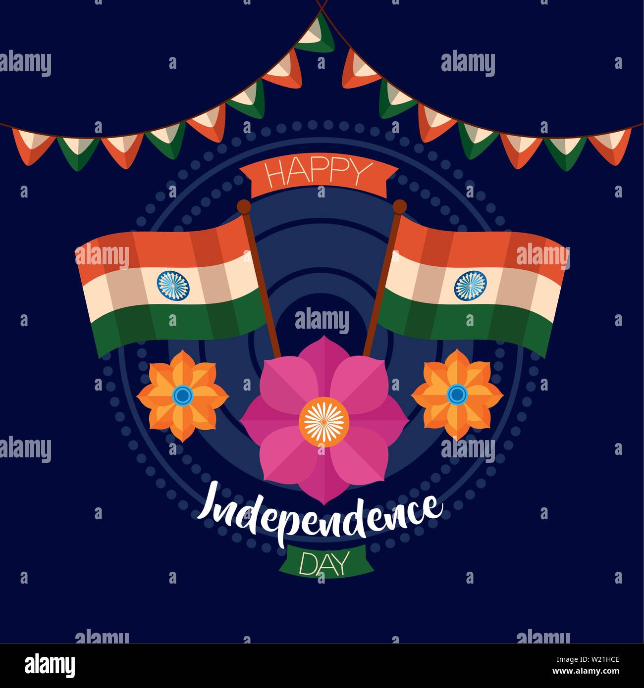 happy independence day india flat design Stock Vector Image & Art - Alamy
