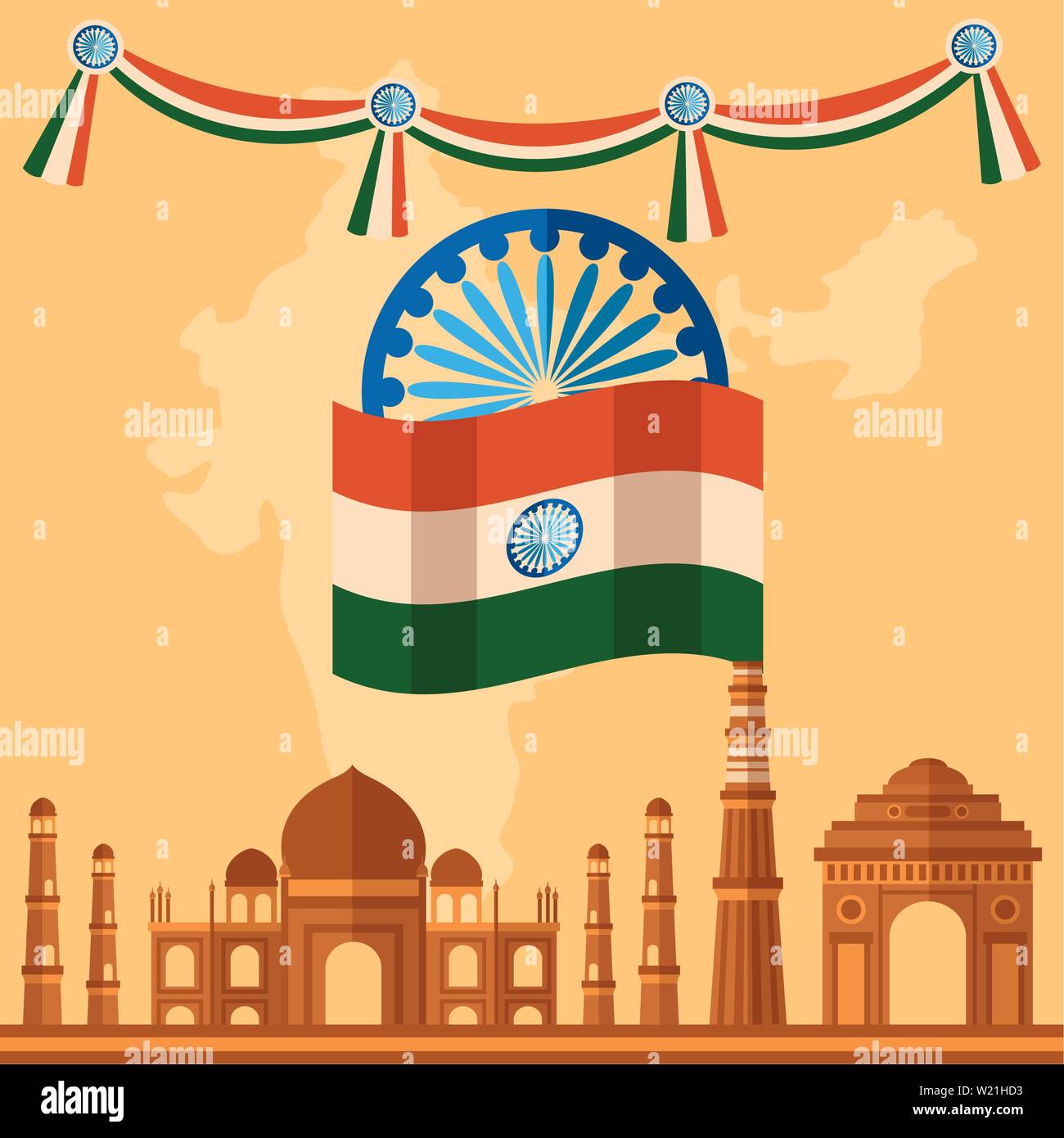 happy independence day india flat design Stock Vector Image & Art - Alamy