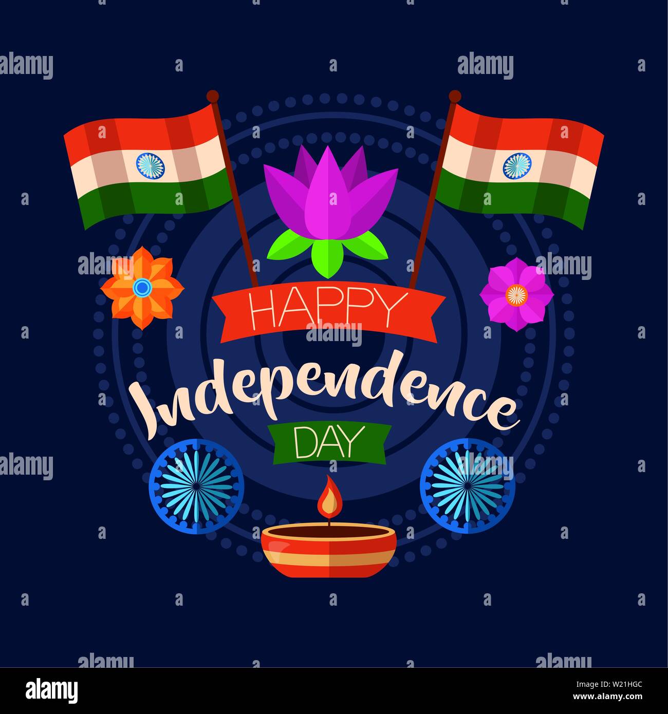 happy independence day india flat design Stock Vector Image & Art - Alamy