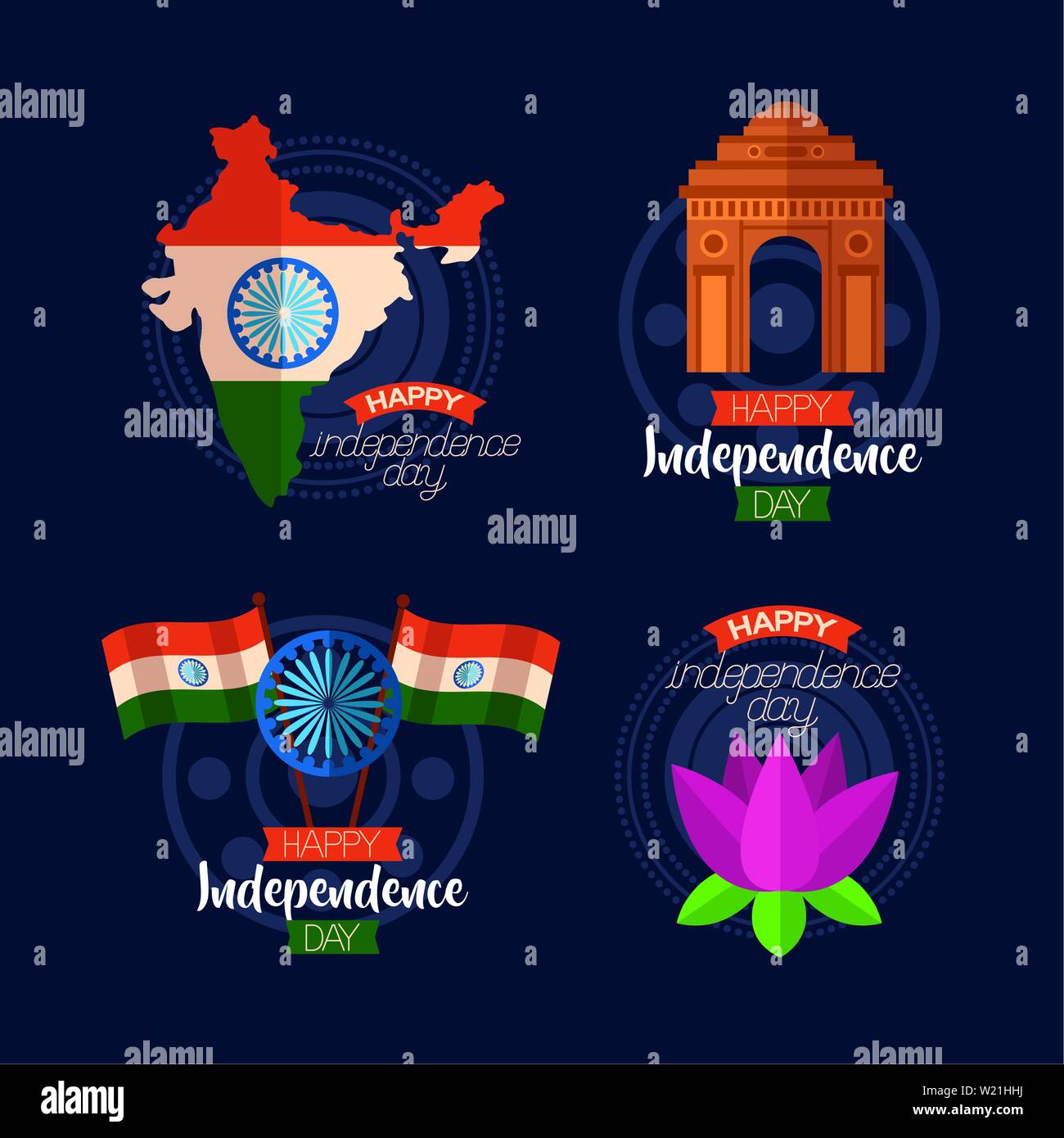happy independence day india flat design Stock Vector Image & Art - Alamy