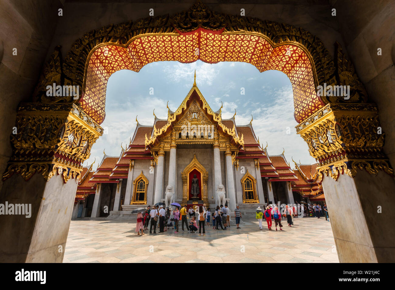 Wat Benchamabophit temple in the city of Bangkok (Thailand). Stock Photo