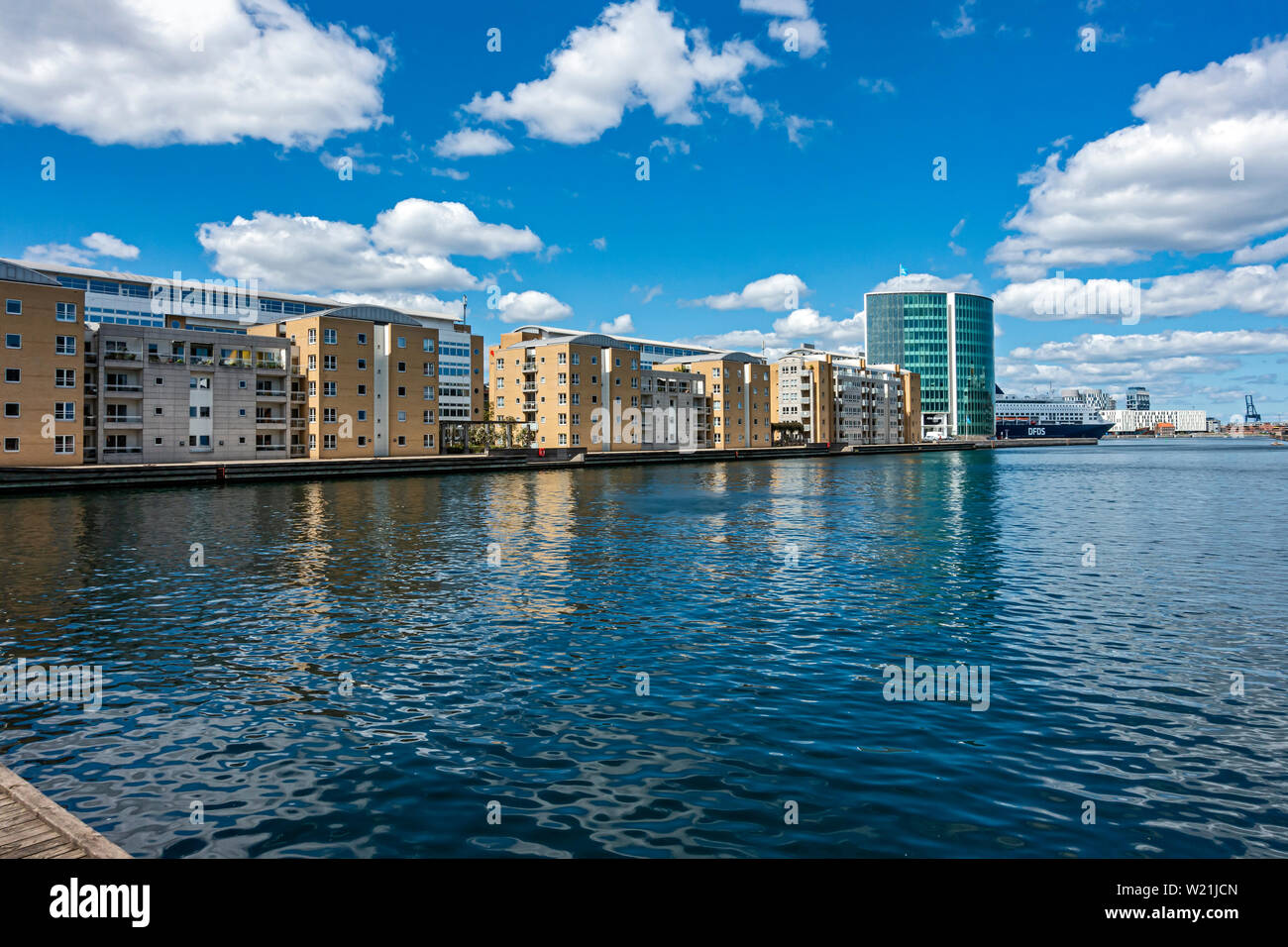 Flats on Midtermolen Langelinie Copenhagen harbour Copenhagen Denmark Europe Stock Photo