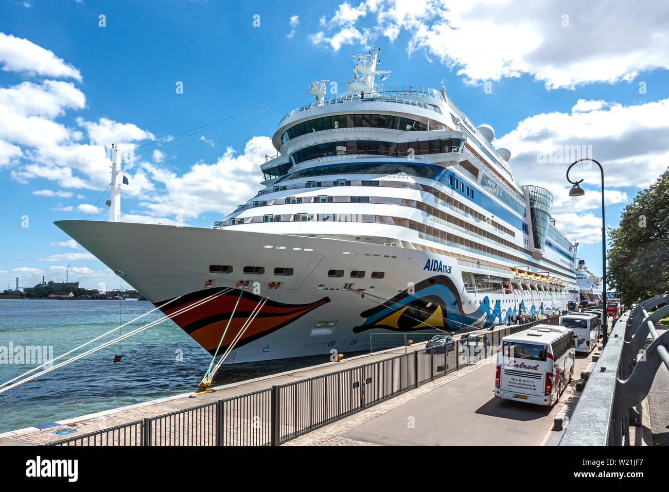 AIDA Cruises AIDAmar cruise ship moored at Langelinie Copenhagen