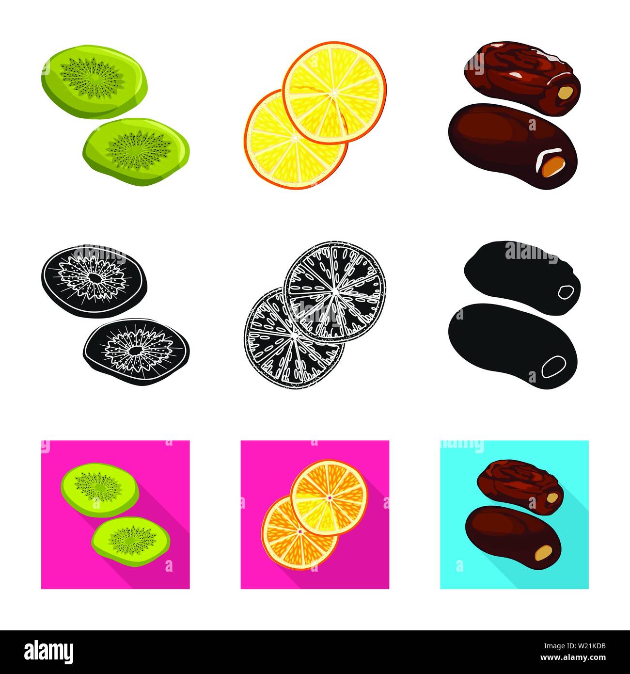 Isolated object of food and raw icon. Collection of food and nature ...