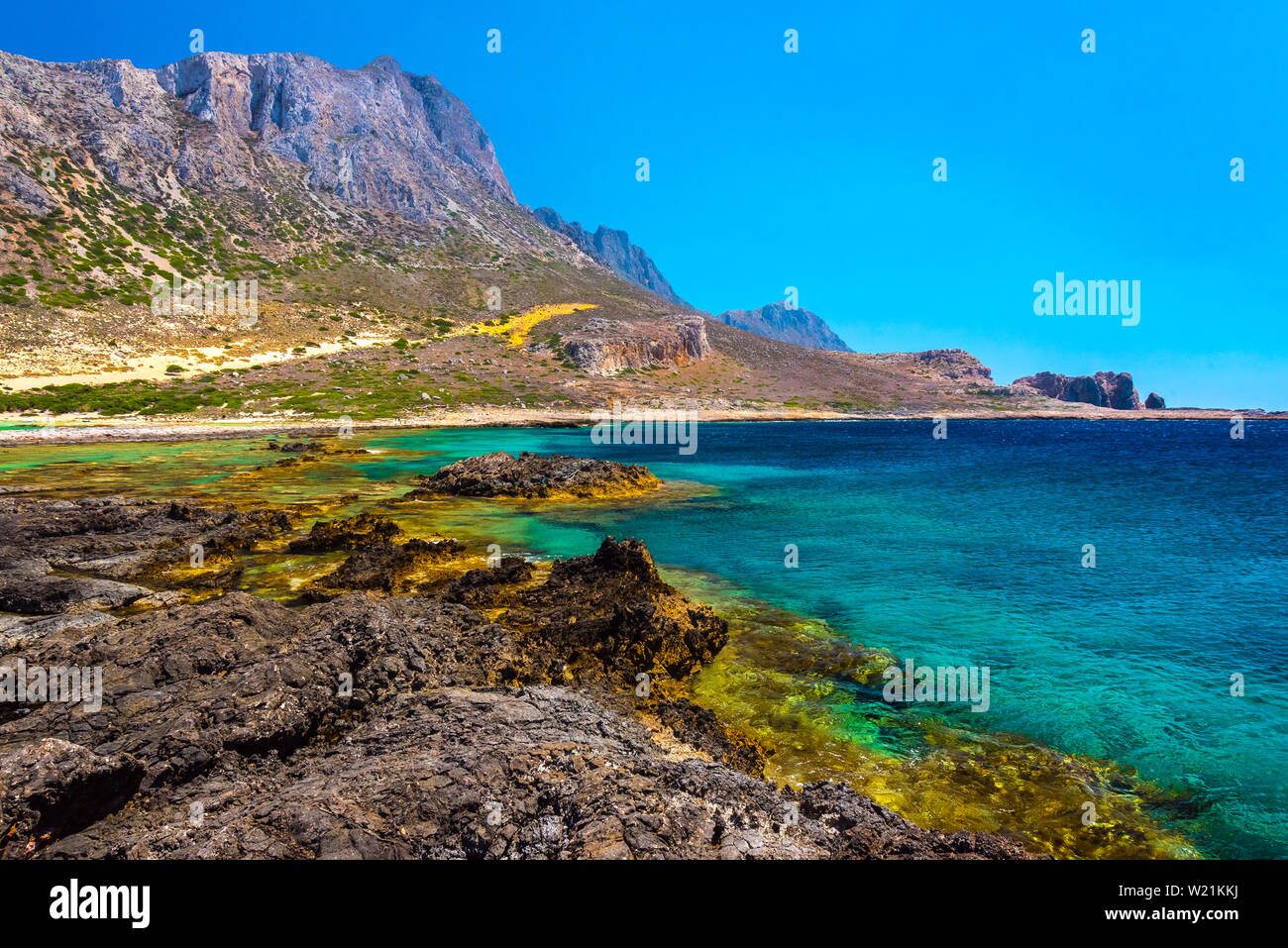 Balos lagoon on Crete island, Greece. Stock Photo