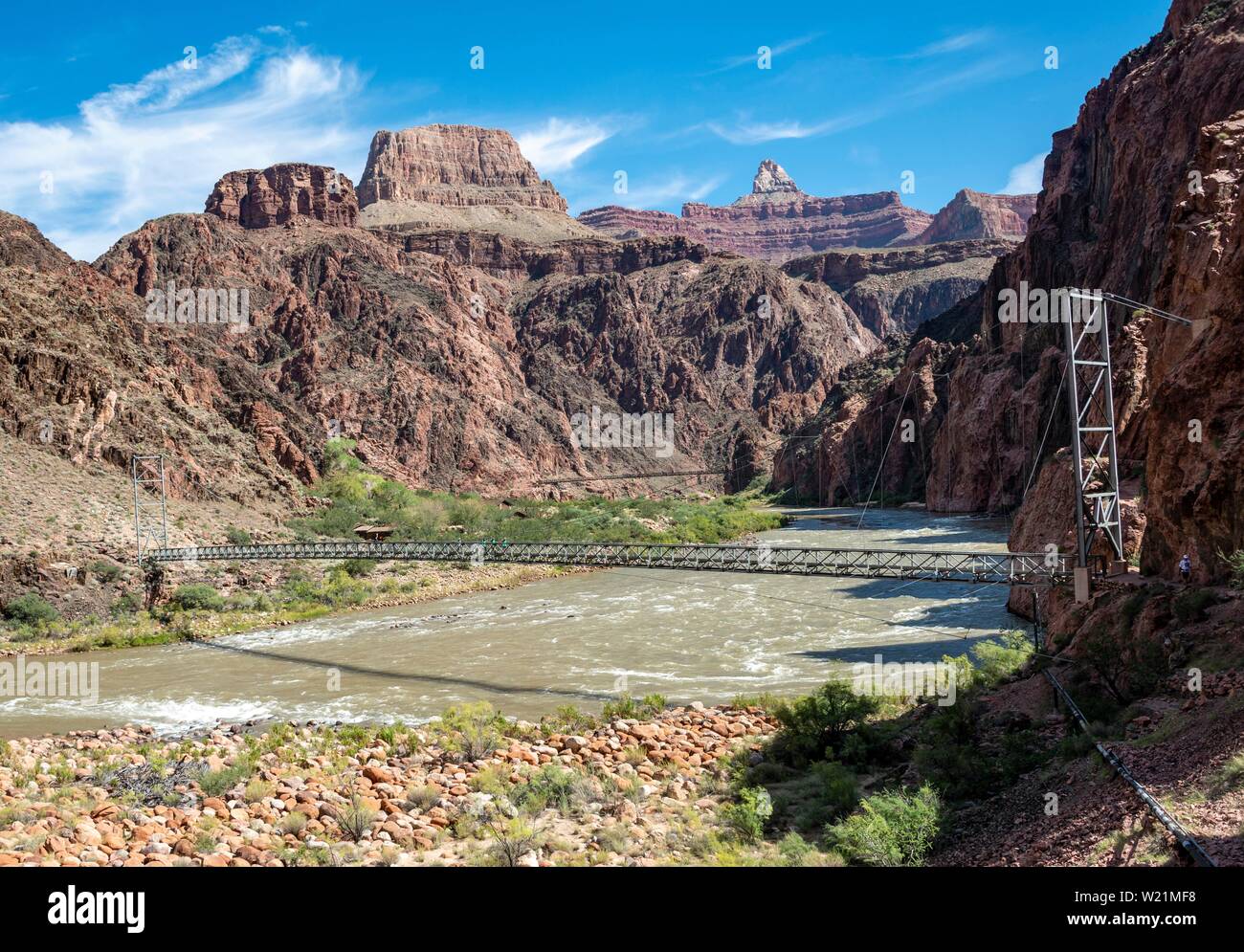 Suspension Bridge of the Bright Angel Trail over the Colorado River