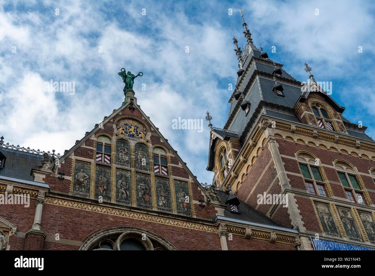 Facade, Rijksmuseum, Reichsmuseum Amsterdam, North Holland, Netherlands Stock Photo