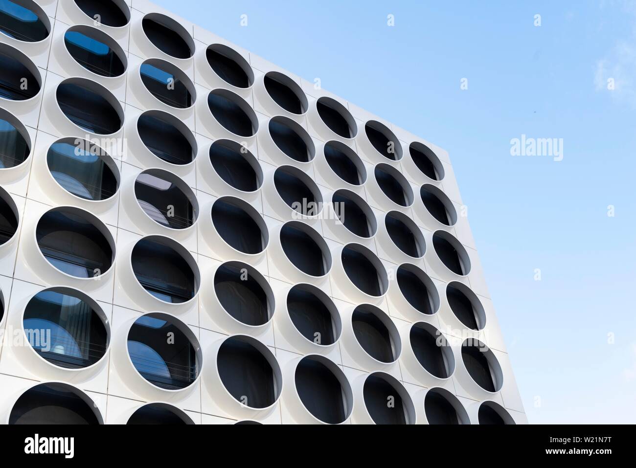 Modern facade with lace pattern, student residence, Ravel Residence, Amsterdam, North Holland