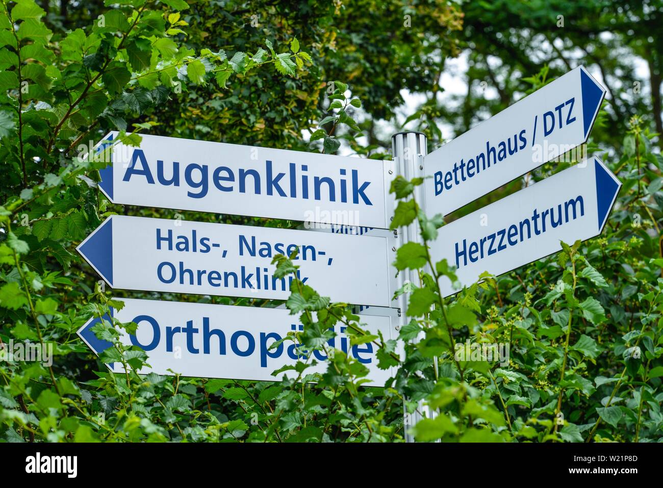 Guide to medical departments at the University Hospital, Cologne, North Rhine-Westphalia, Germany Stock Photo