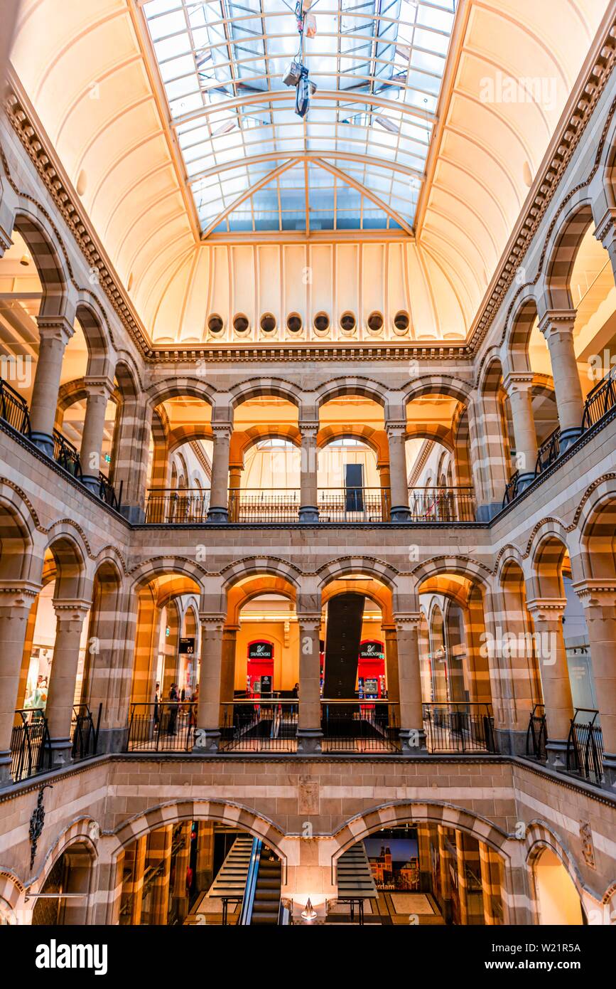 Magna Plaza, interior view shopping mall, neo-gothic style, Amsterdam, North Holland, Netherlands Stock Photo