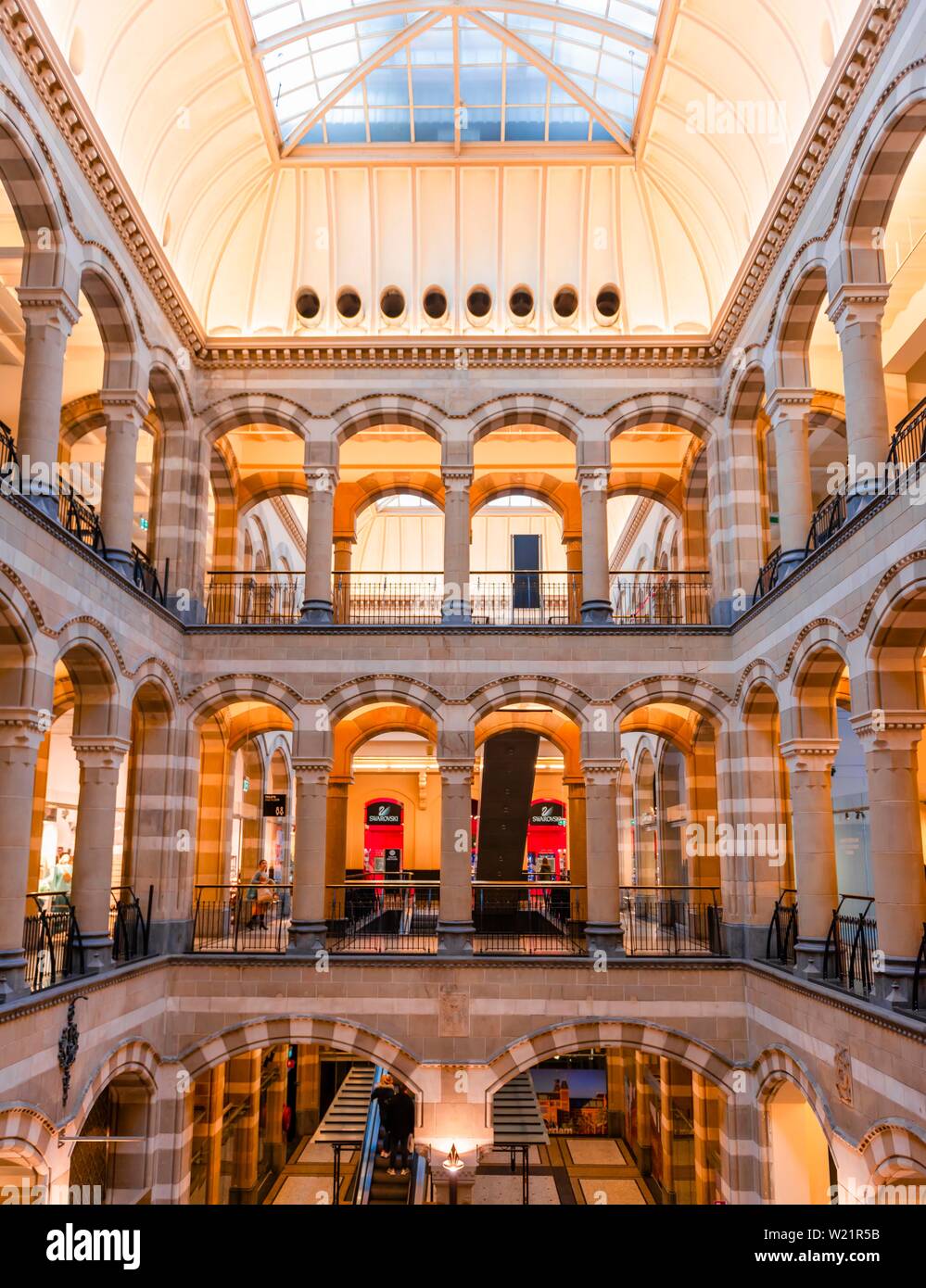 Magna Plaza, interior view shopping mall, neogothic style, Amsterdam, North Holland
