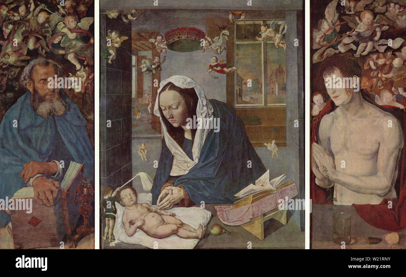 Albrecht Dürer Altar Medium Image Wing Overall View C 1496 Stock