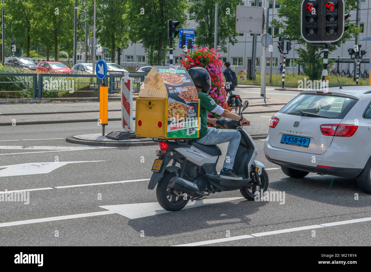 New York Pizza Delivery Scooter At Amstelveen The Netherlands 2019
