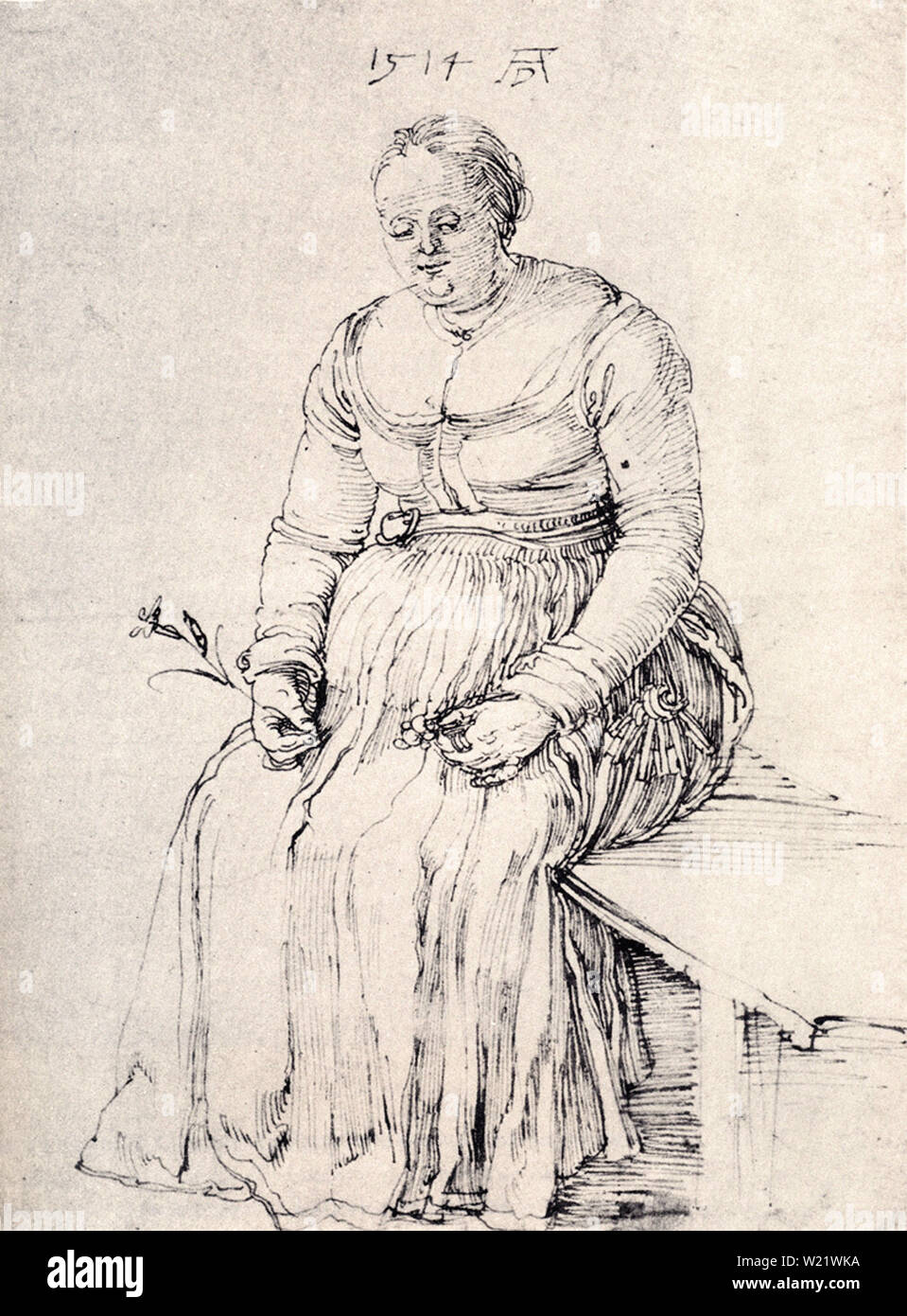 Sketch woman seated hi-res stock photography and images - Alamy
