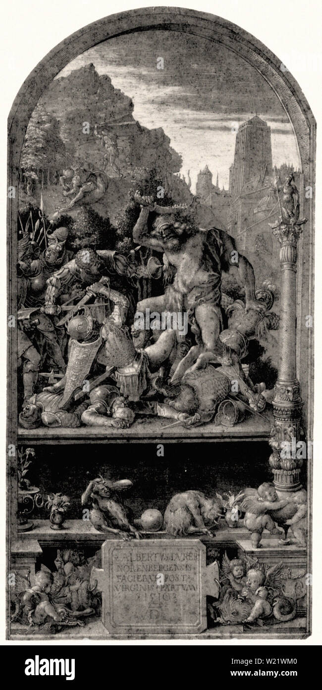 Albrecht Dürer - Design Fugger Chapel Augsburg Samson Fighting Philistines 2 Stock Photo