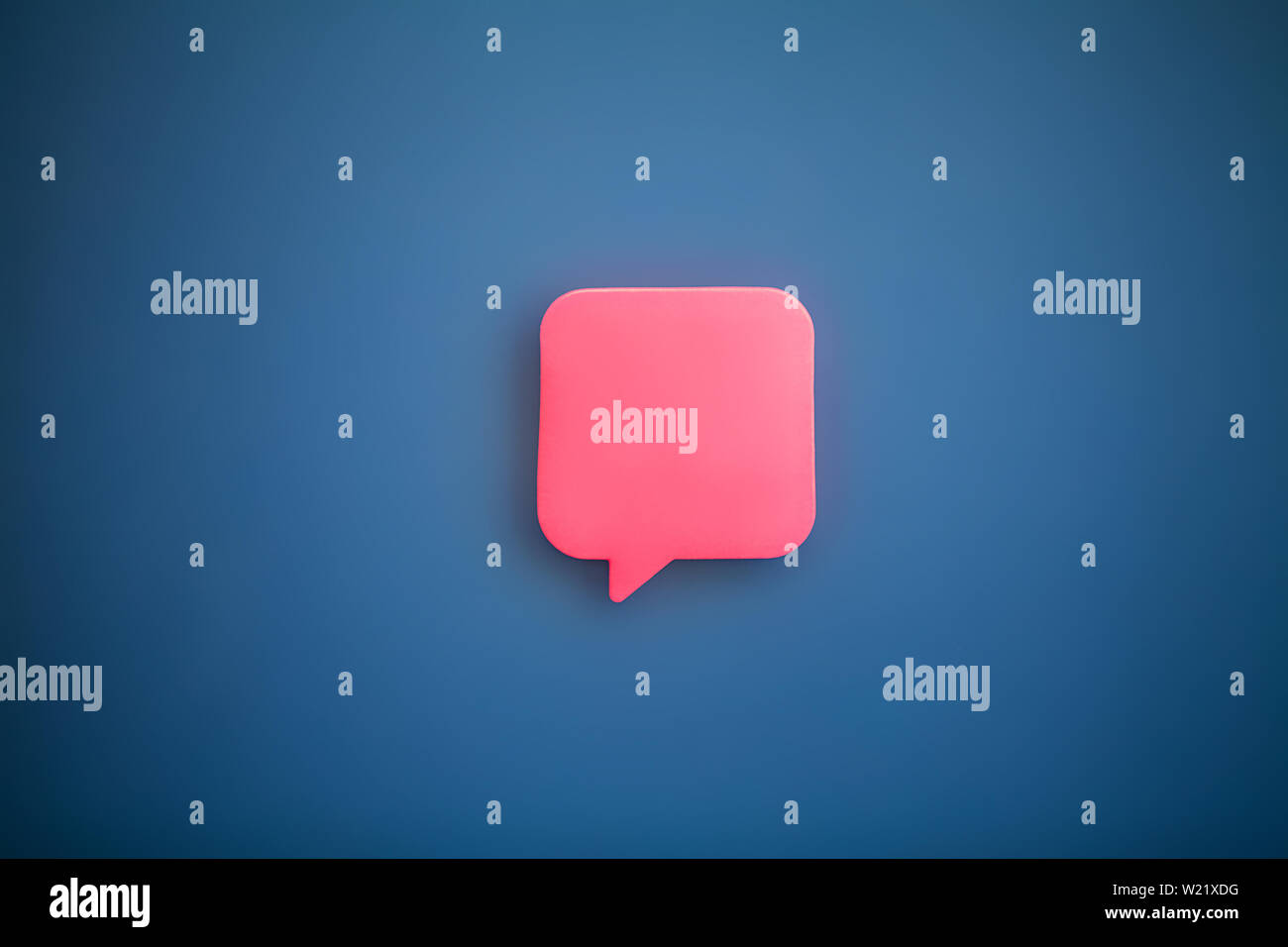 Stickers on blue wall. Empty Space for text Stock Photo - Alamy