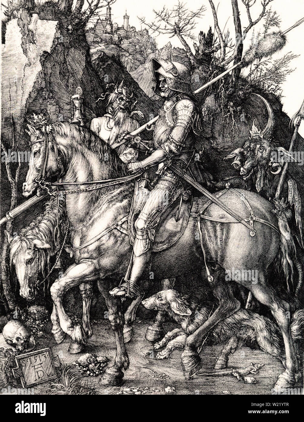 Fine Art Print Death and the Devil 1513 Albrecht Durer Reproduction: Knight