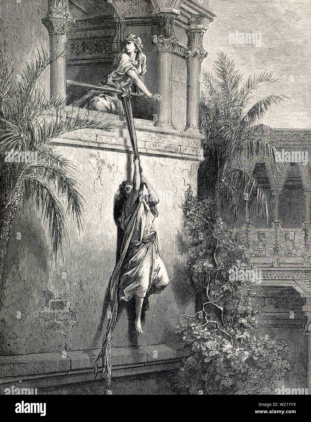 The escape of david through the window hires stock photography and images Alamy