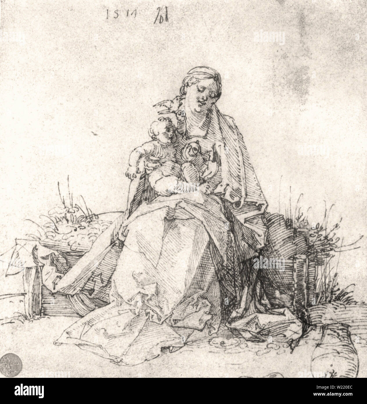 Albrecht Dürer - Madonn Child Grassy Bank Stock Photo