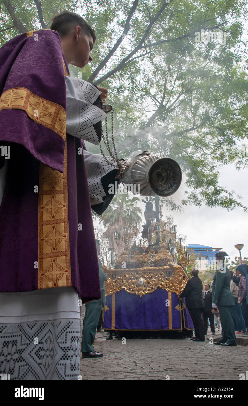 acolyte body in the holy week of Seville Stock Photo