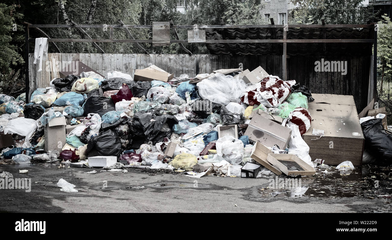Garbage dump in residential area Stock Photo Alamy