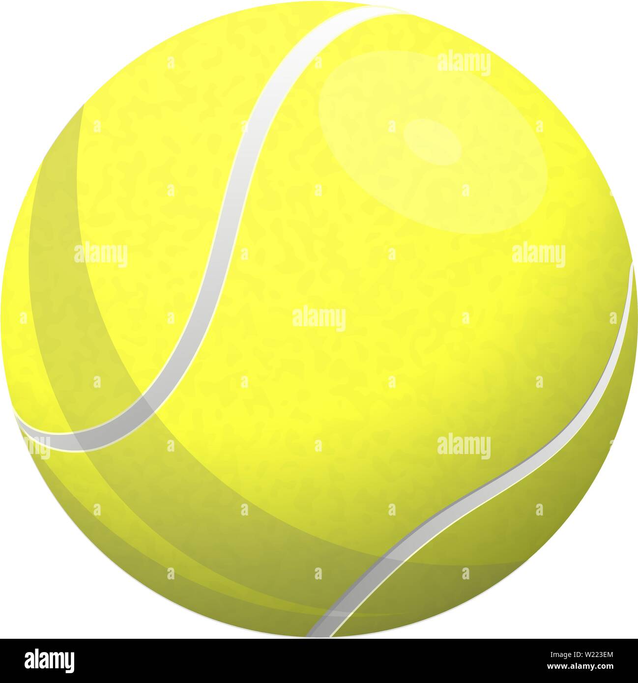 Realistic illustration of yellow tennis ball, isolated on white. Vector