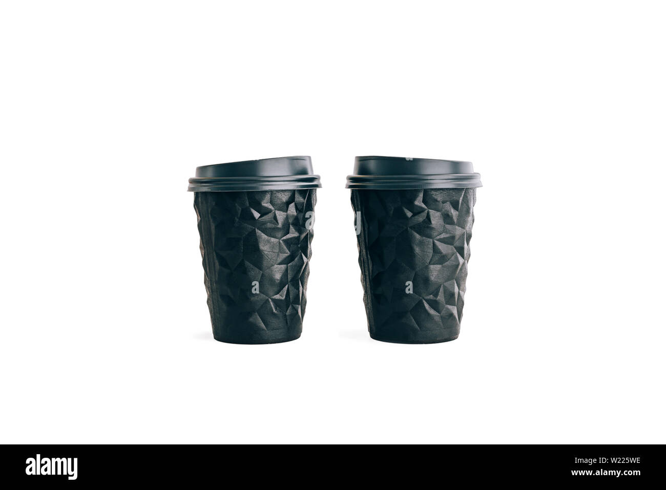 Two black coffee cups to go isolated on 