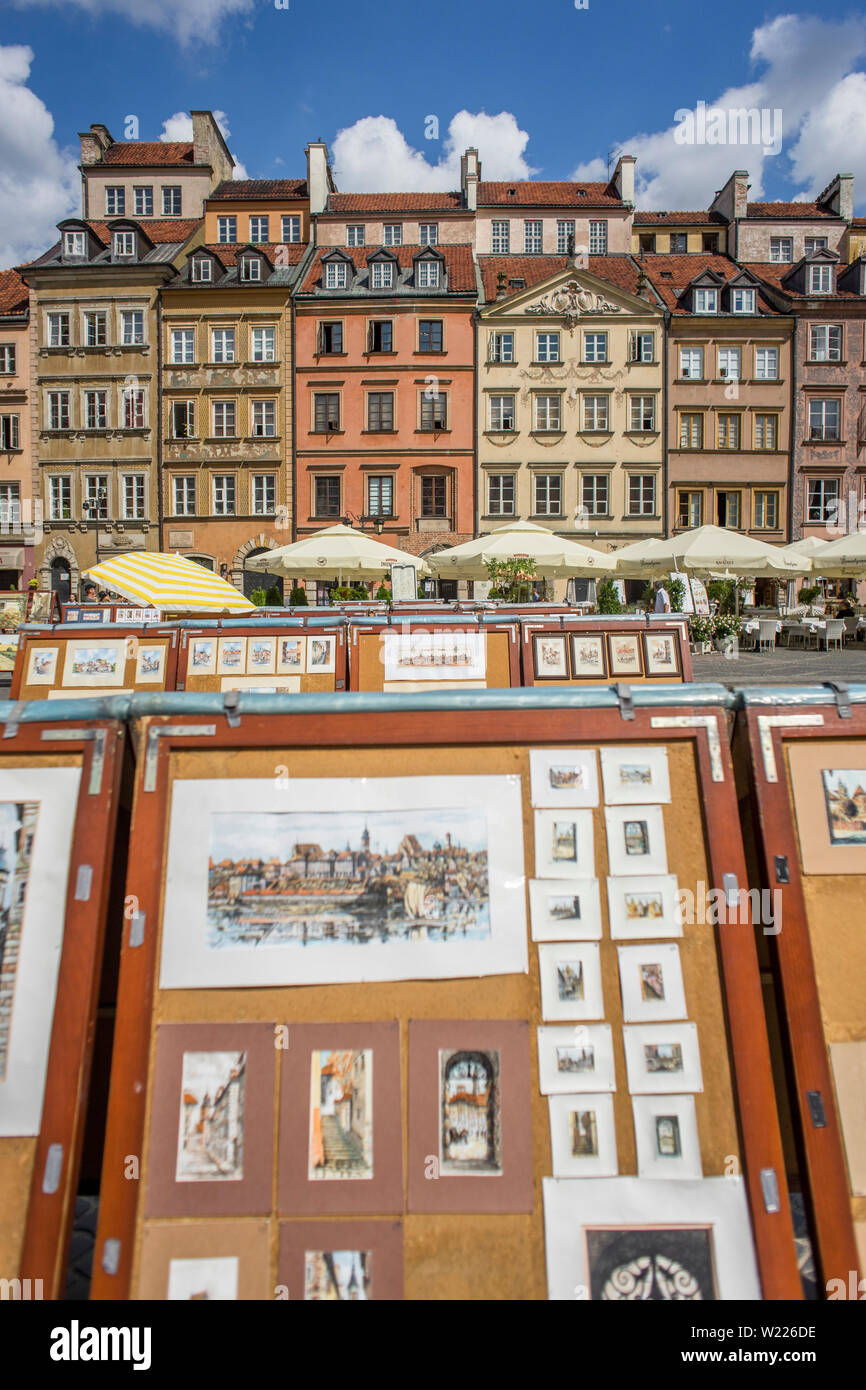 Old Town Market Place in Warsaw, Poland 2018. Stock Photo