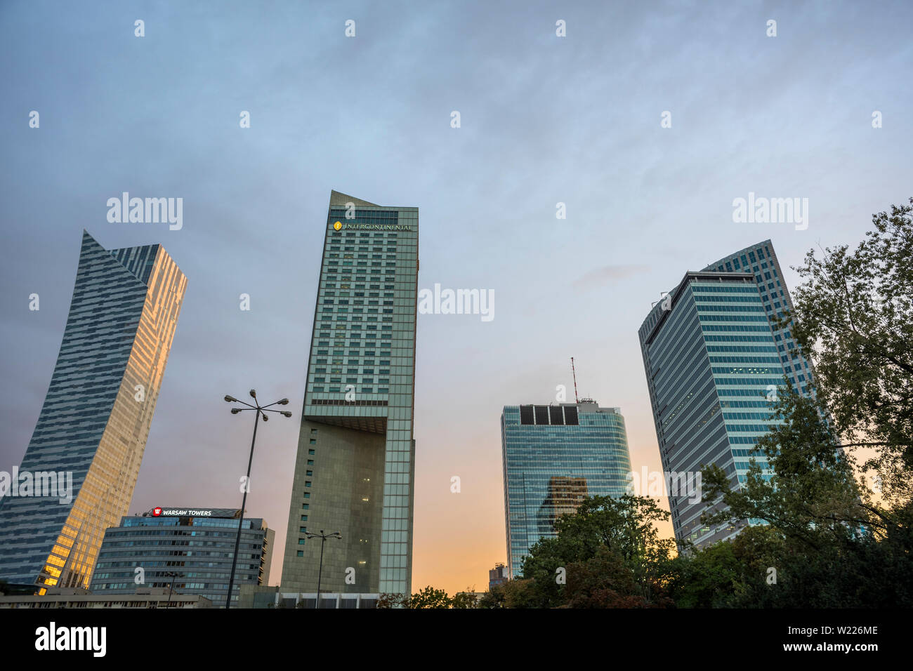 Office buildings in the city center of Warsaw, Poland 2018. Stock Photo
