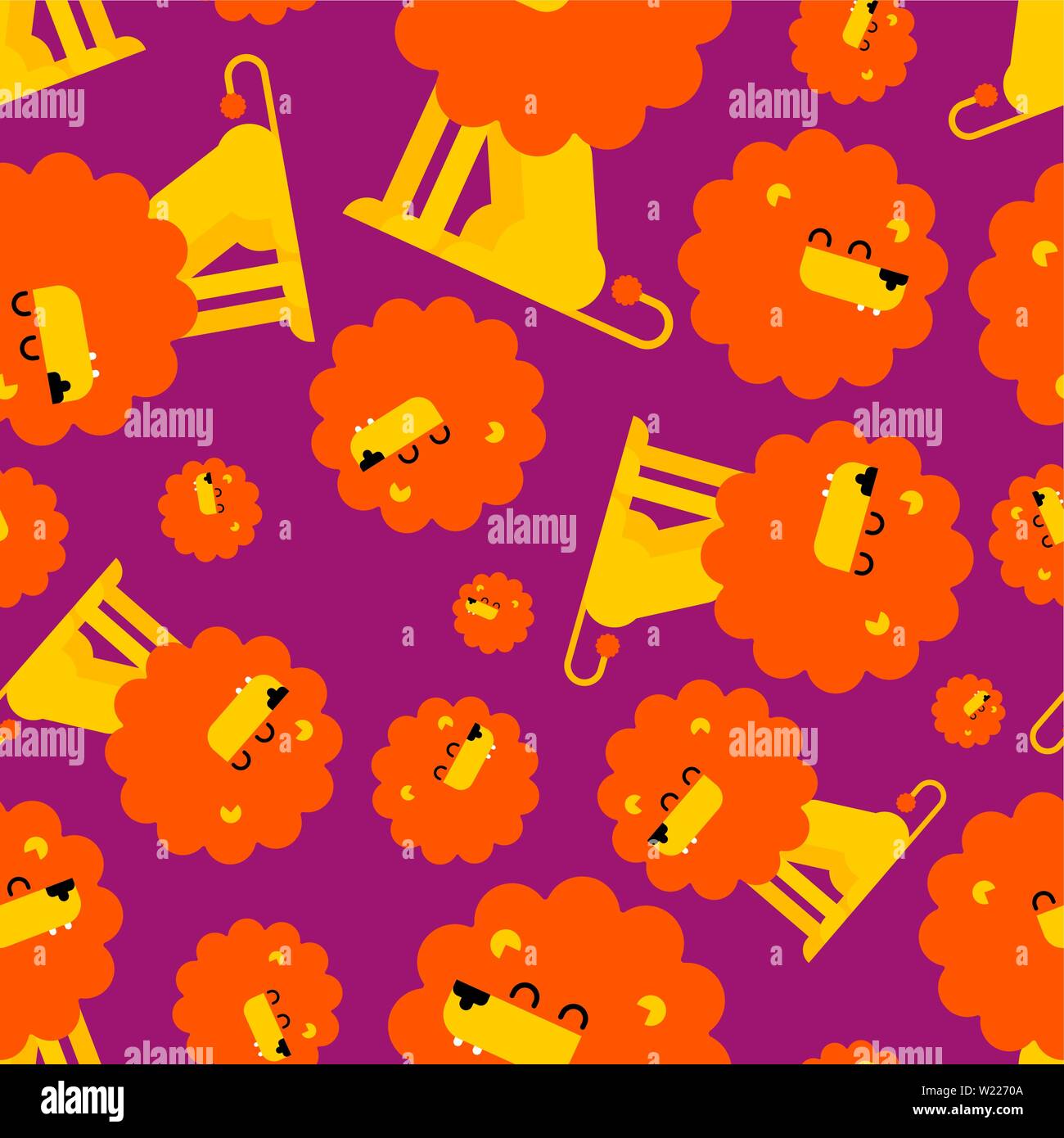 Lion pattern seamless. Leo background . Beast texture. Vector ornament ...
