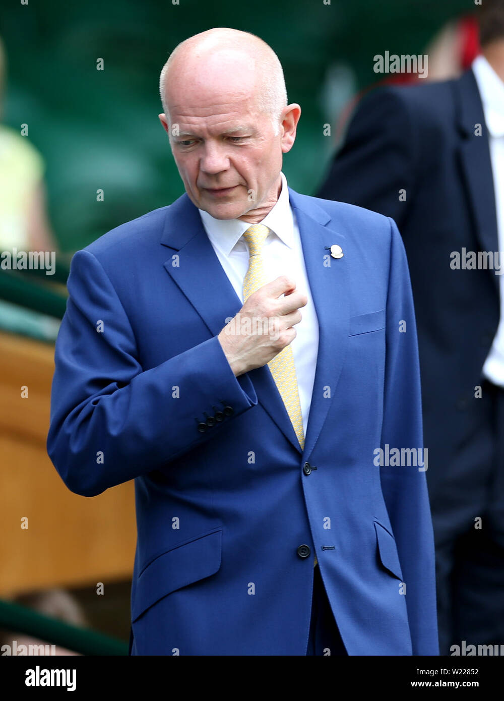 William Hague in the royal box on day five of the Wimbledon Championships at the All England Lawn Tennis and Croquet Club, Wimbledon. Stock Photo