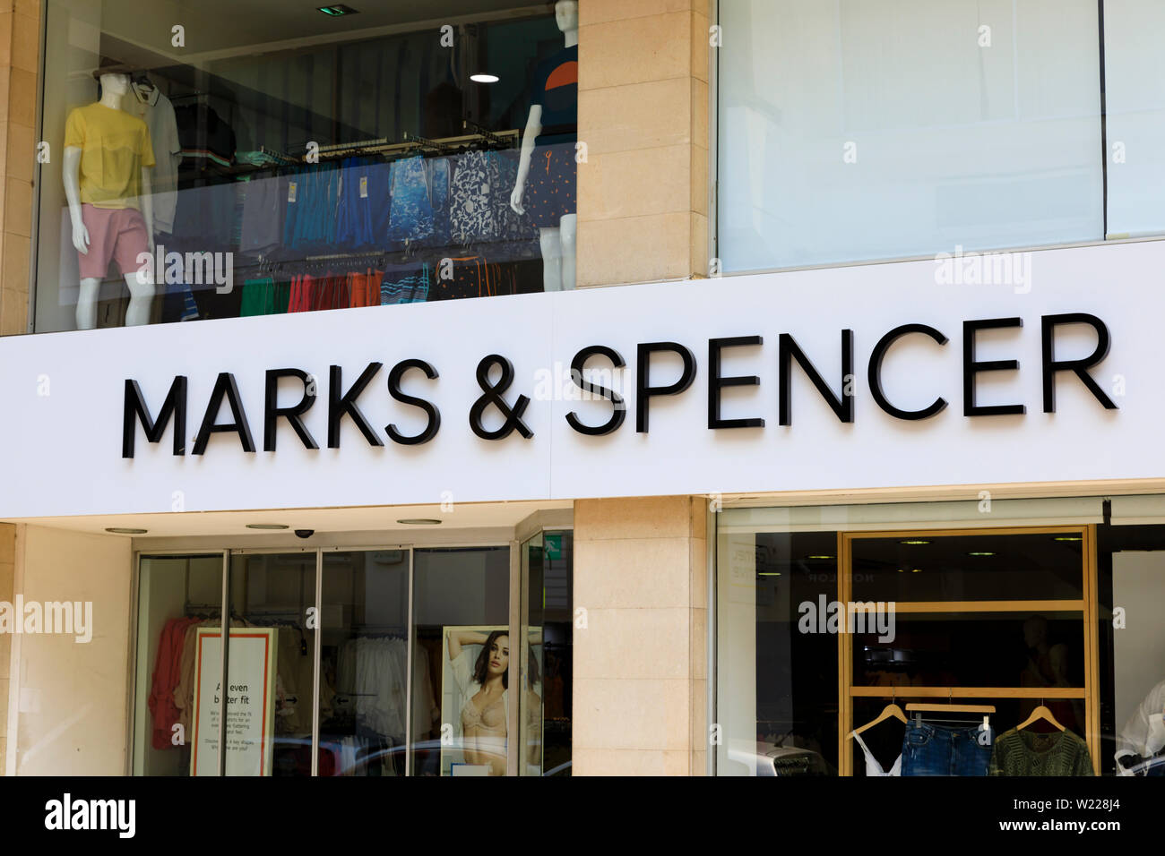 Cypriot Marks and Spencer store, Zinonos Kitieos Street, Larnaca, Cyprus june 2019 Stock Photo