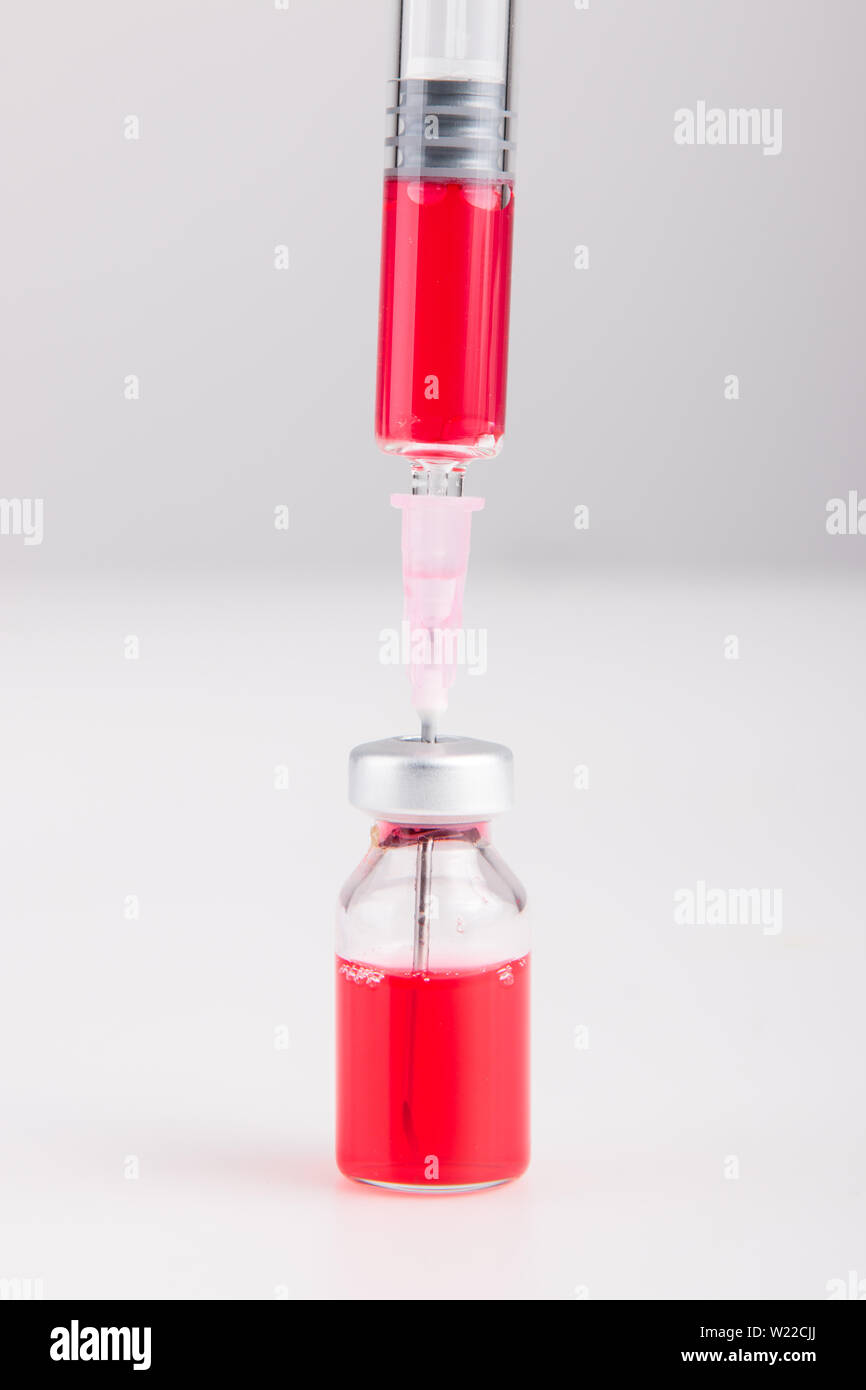 Medical vials for injection with a syringe Stock Photo Alamy