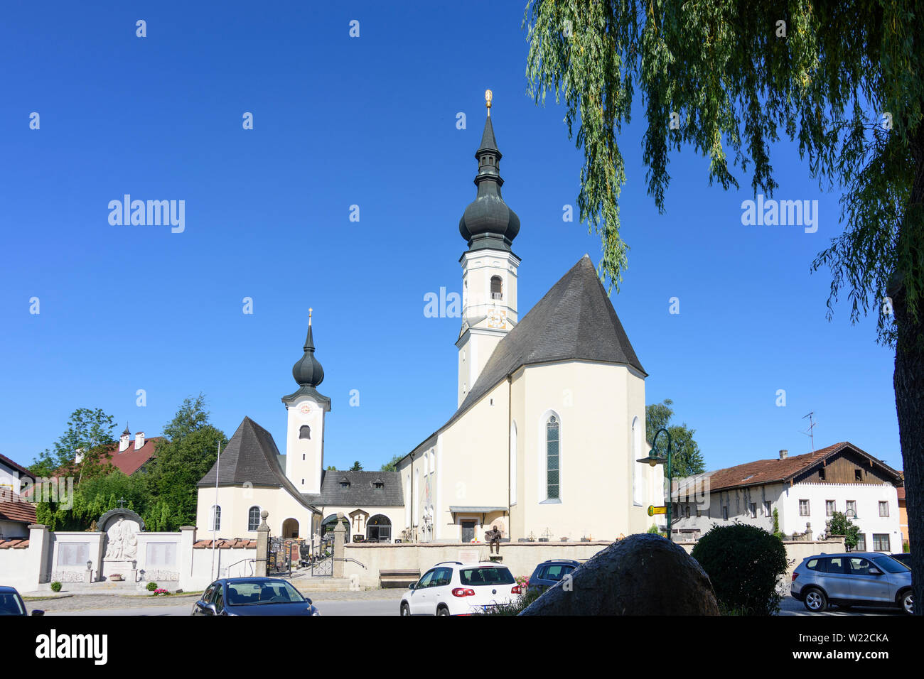Berndorf bei Salzburg: church in Flachgau, Salzburg, Austria Stock Photo