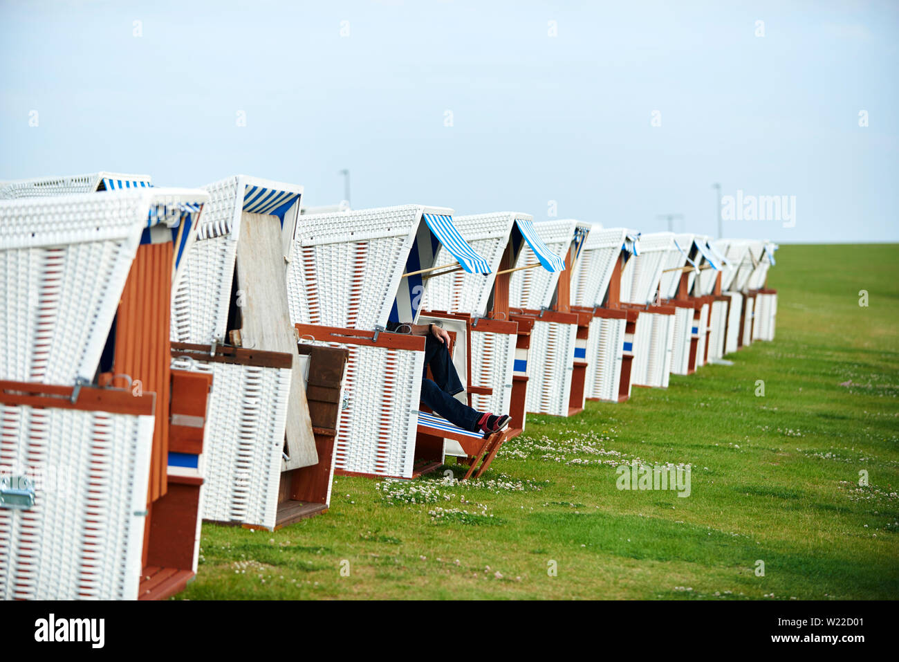 Strandkörbe in Büsum Stock Photo