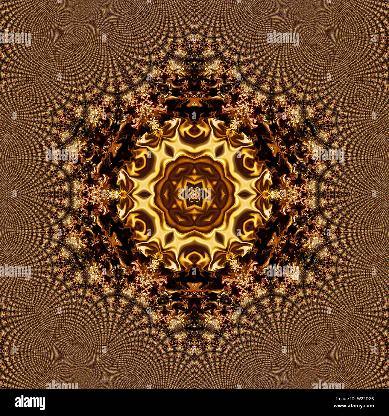 Liquid gold effect oil painting artwork. Creative luxury design. Golden colors pattern background. Stock Photo