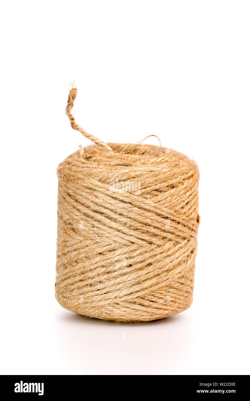 brown rope on white background Stock Photo - Alamy
