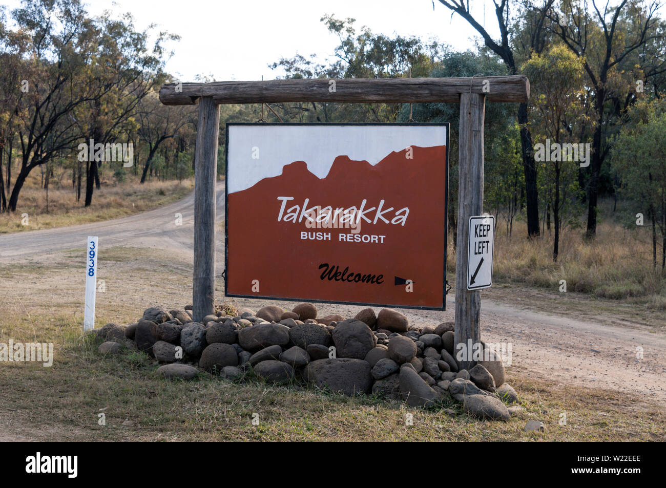 The Takarakka caravan/ camper resort in the Carnarvon  Gorge National Park in the Central Highlands of Queensland in Australia Stock Photo