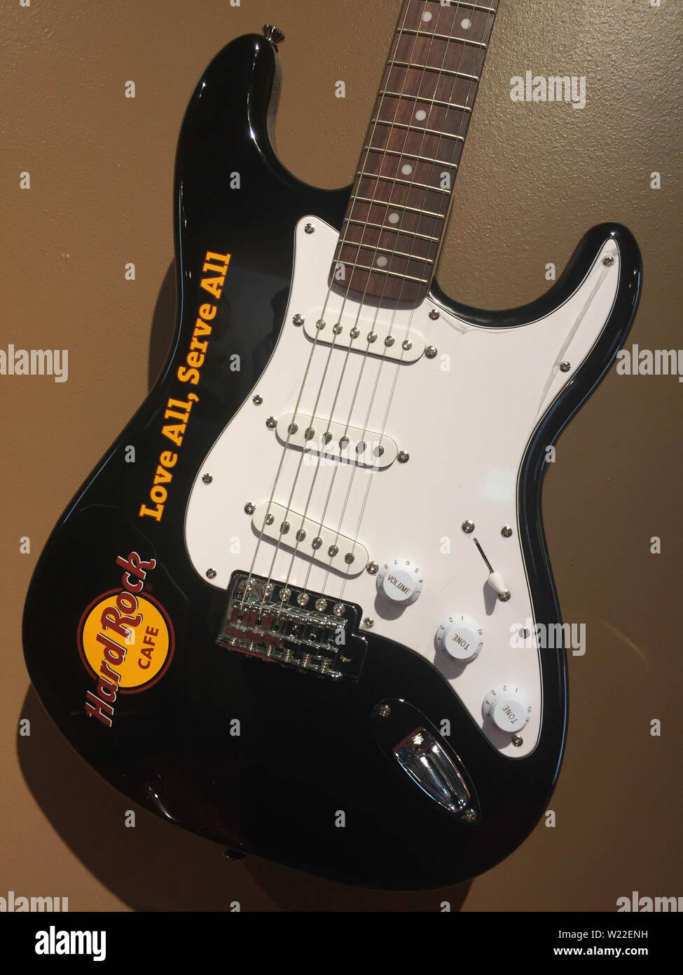 Souvenirs At The Hard Rock Cafe Gift Shop Times Square NYC USA Stock 