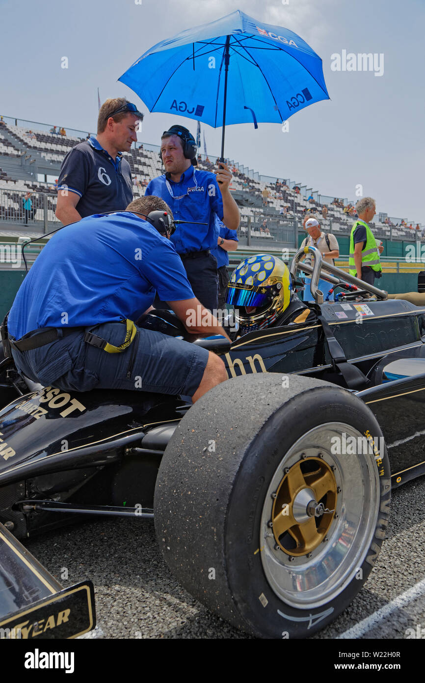 MAGNYCOURS, FRANCE, June 30, 2019 On the F1 starting grid. French Historic Grand Prix takes