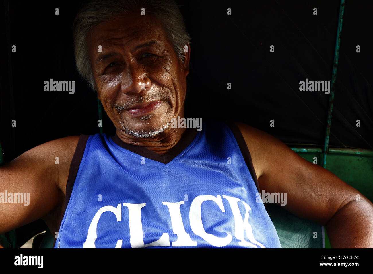 Antipolo City Philippines July 3 2019 A Mature Filipino Man Sits