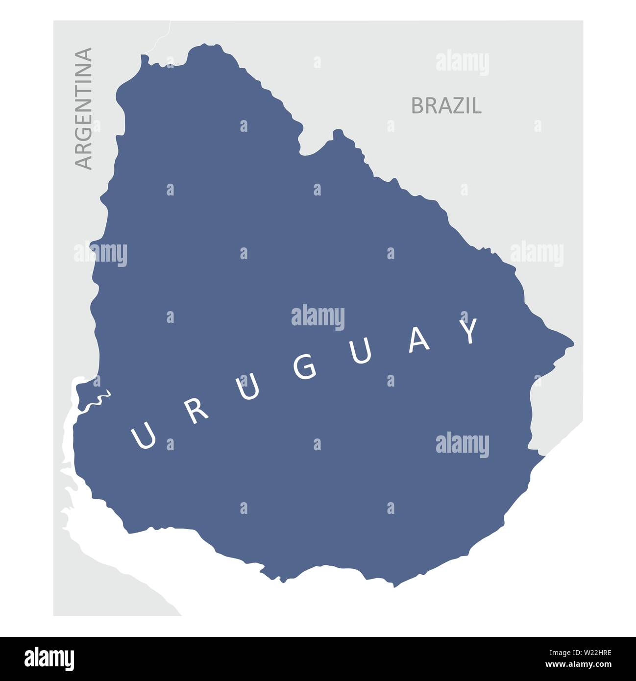 Uruguay On A Map Of South America - The Uruguay Region Map In South America Colorful Illustration W22HRE